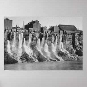 Mills auf der amerikanischen Seite der Niagarafäll Poster
