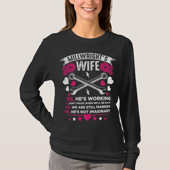 Millwright Ehefrau Husband Job Verheiratet Coupe T-Shirt (Vorderseite)