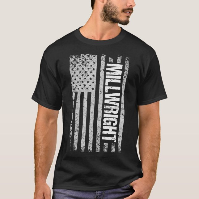 Millwright s  American Flag Gift  T-Shirt (Vorderseite)