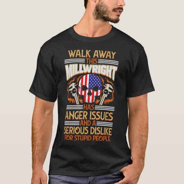 Millwright USA Skull Anger Issues  T-Shirt (Vorderseite)