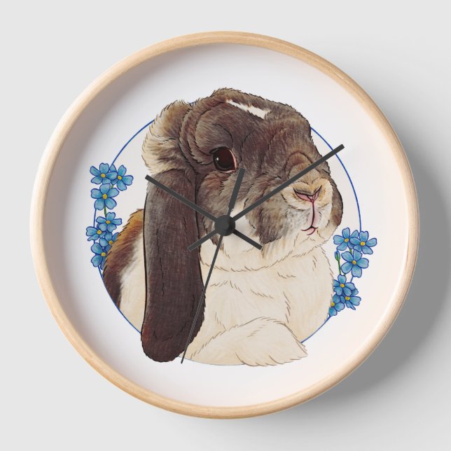Milly Moo Bunny Wall Clock Uhr (Vorderseite)