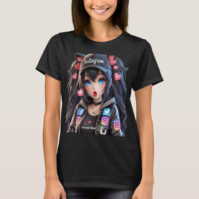 MILLY Q CHICA ANIME INFLUENCER T-Shirt (Vorderseite)