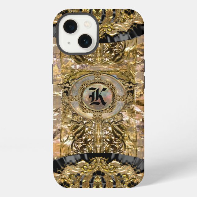 Millysteem Elegantes Monogramm iPhone Hülle (Rückseite)