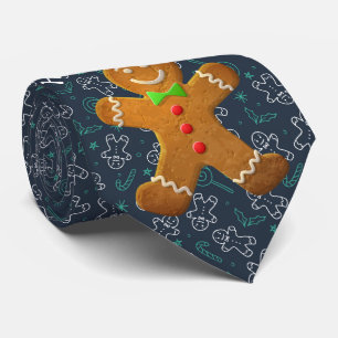 Milo Christmas Collection Blue Gingerbread Man Krawatte