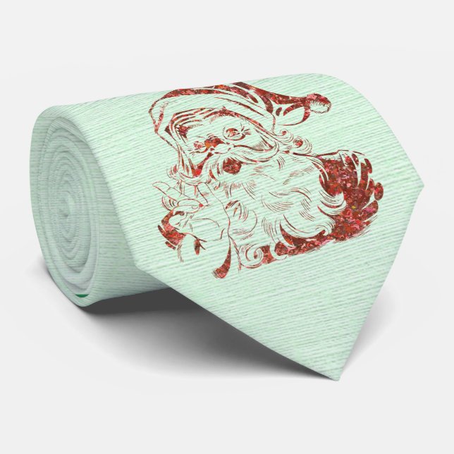 Milo Christmas Collection Ho Ho Ho Santa Green Krawatte (Gerollt)