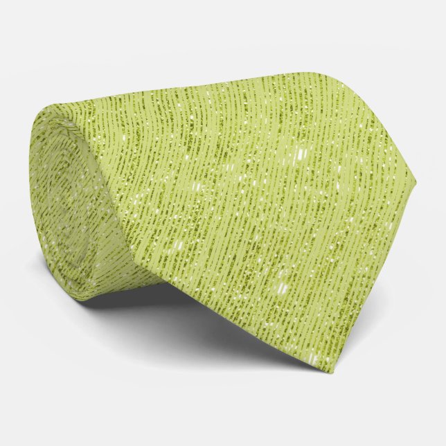 Milo Dale Green Stripped Men's Necktie Krawatte (Gerollt)