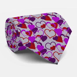 Milo Dale Hearts and Grey Men's Necktie Krawatte