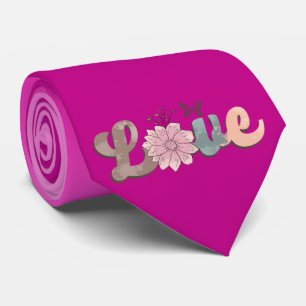 Milo Dale Liebe Blume Lila Men's Necktie Krawatte