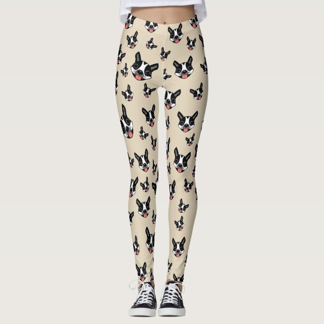 Milo das Boston Terrier Leggings (Vorderseite)