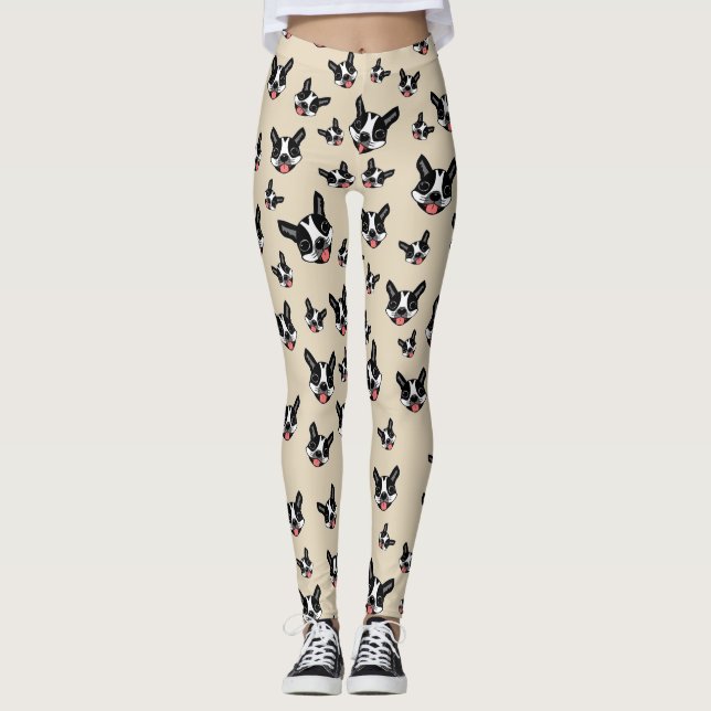 Milo das Boston Terrier Leggings (Vorderseite)