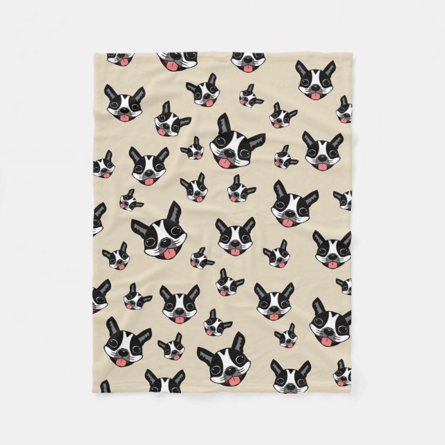 Milo der Boston Terrier Fleecedecke (Vorderseite)