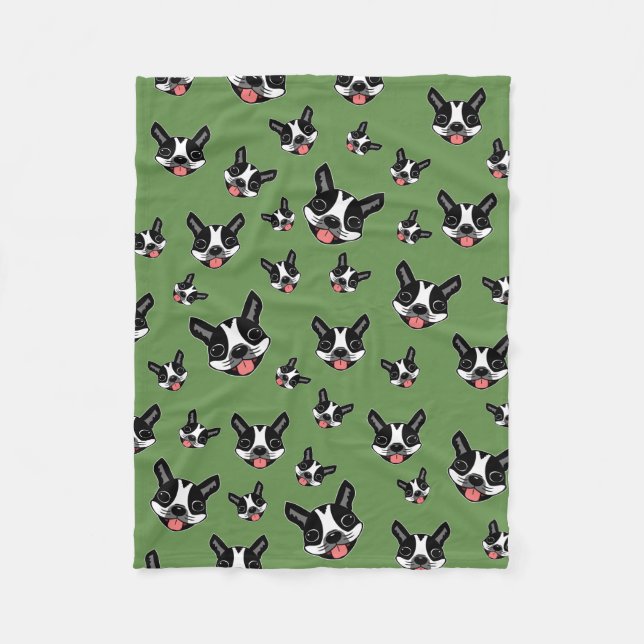 Milo der Boston Terrier Fleecedecke (Vorderseite)