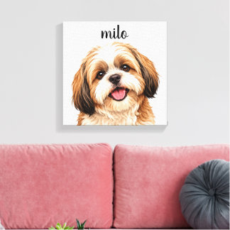 Milo der Shih Tzu – Eleganter maßgeschneiderter Ha Leinwanddruck