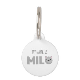 Milo Gray oder Ginger Cat Pet ID Tag Haustiermarke