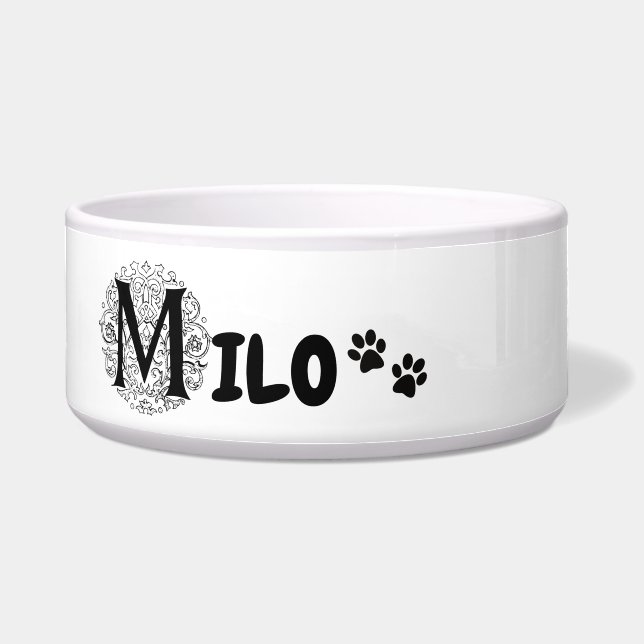 Milo - Hunde und Katzen personalisierte Schale Napf (Vorderseite)
