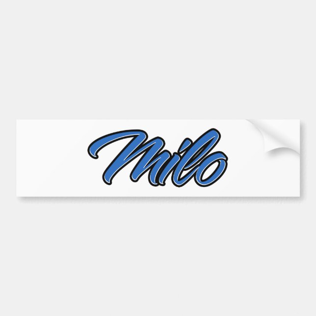 Milo Name blue Aufkleber Sticker Autoaufkleber (Vorne)