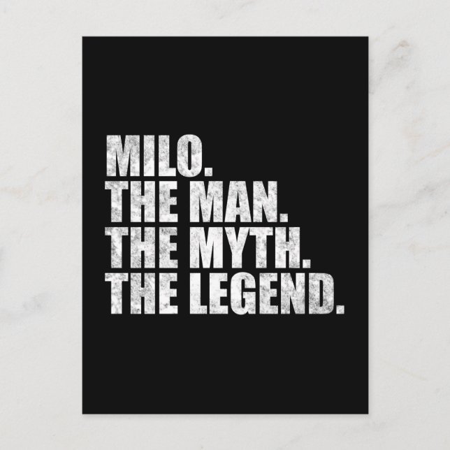 Milo Name, Milo Der Mann Der Mythos Die Legende Postkarte (Vorderseite)