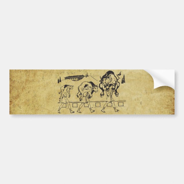 Milo von Croton und The Bull - Gym Motivierend Autoaufkleber (Vorne)