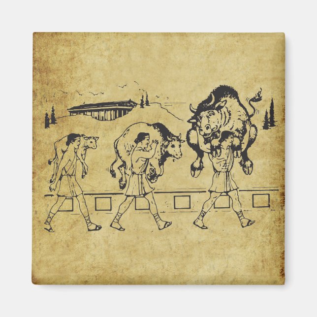 Milo von Croton und The Bull - Gym Motivierend Magnet (Vorne)