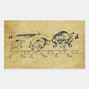 Milo von Croton und The Bull - Gym Motivierend Rechteckiger Aufkleber