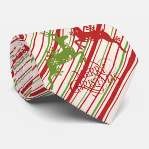 Milo Weihnachtskollektion Rote und Grüne Rentiere Krawatte