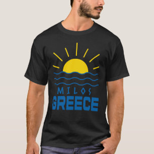 Milos Greece Sonnenschein und Meer Männer schwarz T-Shirt