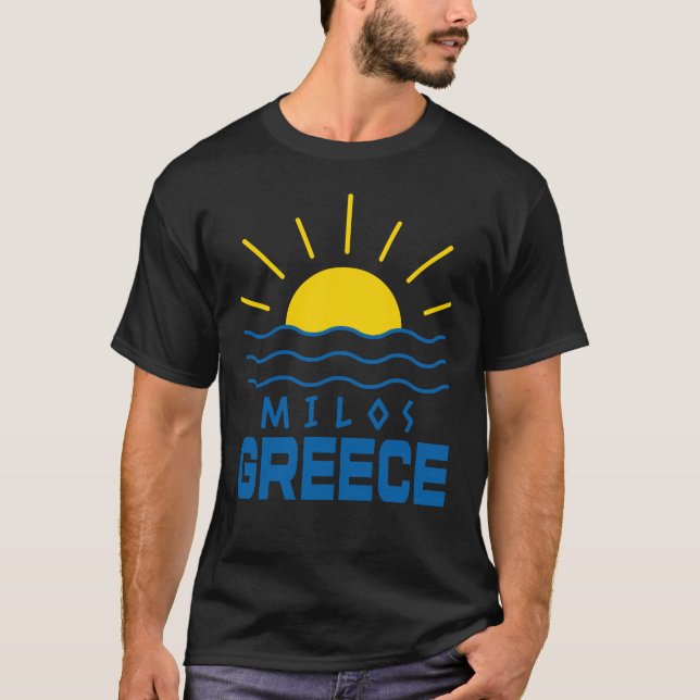 Milos Greece Sonnenschein und Meer Männer schwarz T-Shirt (Vorderseite)