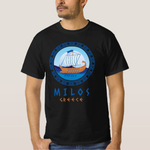 Milos, Griechenland Griechisches Schiff Design Her T-Shirt