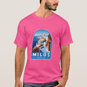 Milos Griechenland Reise Kunst Emblem Vintage T-Shirt