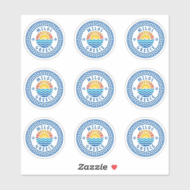 Milos Island, Griechenland Mehrfachpackzettel Aufkleber (Blatt)