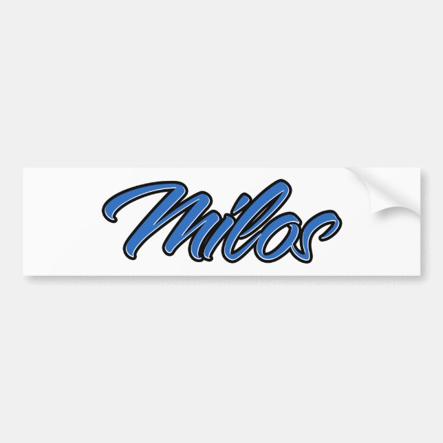 Milos Name blue Aufkleber Sticker Autoaufkleber (Vorne)