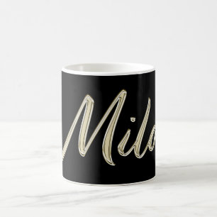Milos Name whitegold Tasse Teetasse Kaffeetasse