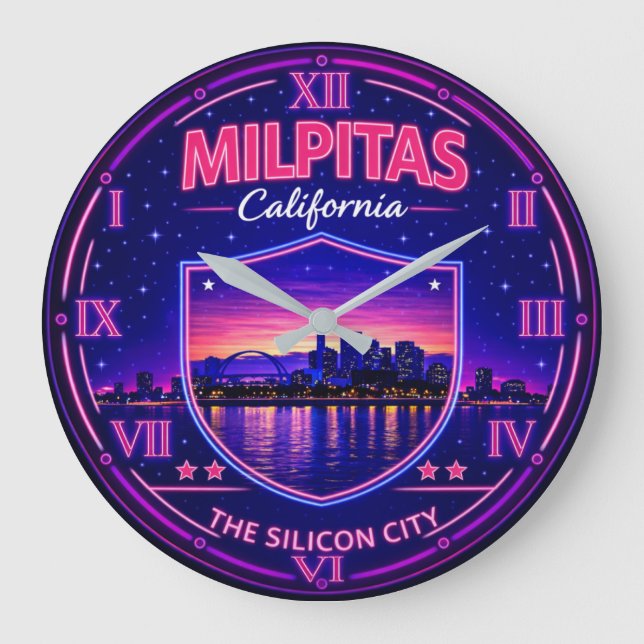 Milpitas California Silicon Valley  Große Wanduhr (Vorderseite)