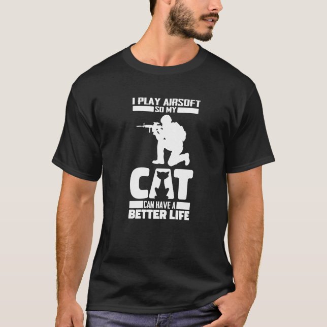 Milsim Cat Gewehr - Airsoft Premium T-Shirt (Vorderseite)