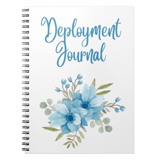 MilSpouse Stationierung Journal mit Blumen Notizblock (Vorderseite)