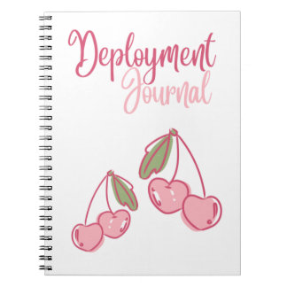MilSpouse Stationierung Journal mit rosa Kirschen Notizblock