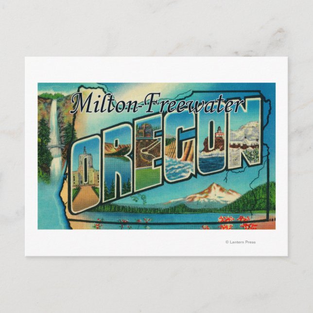 Milton-Freewater, Oregon - Große Briefszenen Postkarte (Vorderseite)