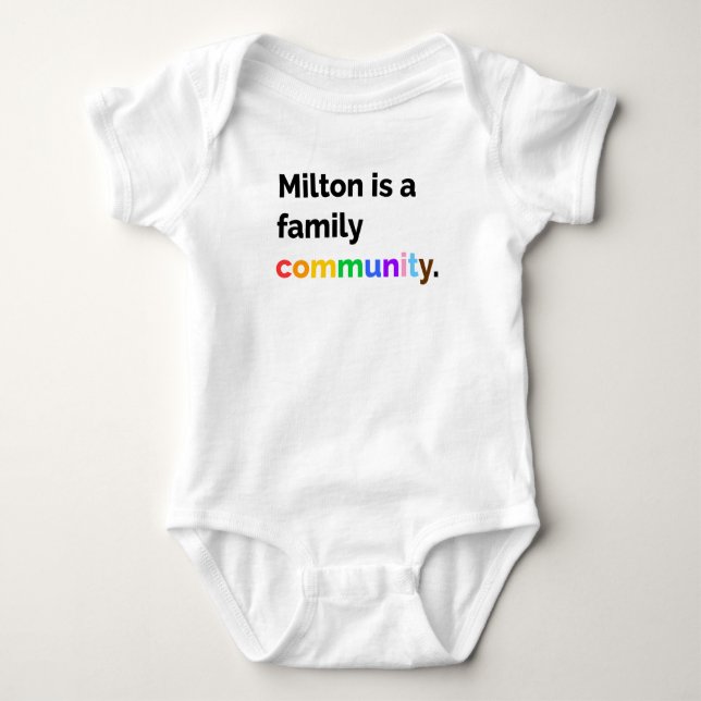 Milton ist ein PRIDE LGBTQ+-Bodysuit für eine Fami Baby Strampler (Vorderseite)