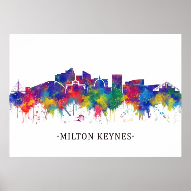 Milton Keynes England Skyline Poster (Vorne)