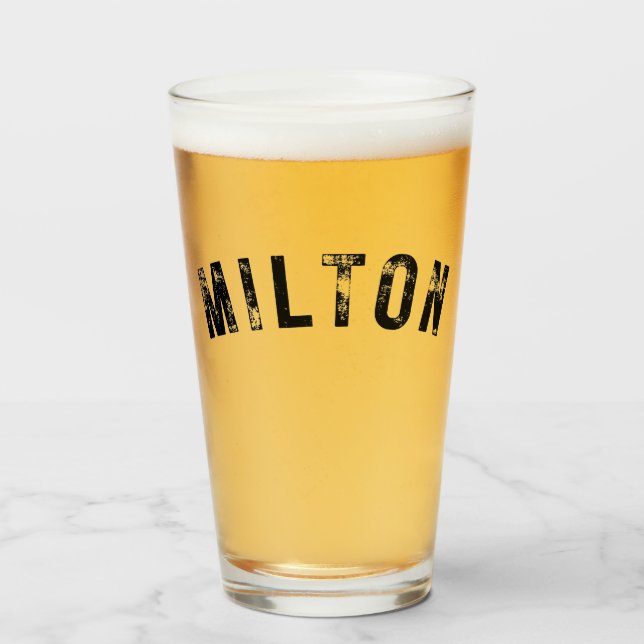 Milton MA Rustikales Print Drink Tumbler Glas (Vorne (Gefüllt))