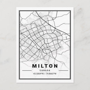 Milton Ontario Canada Travel City Map Postkarte
