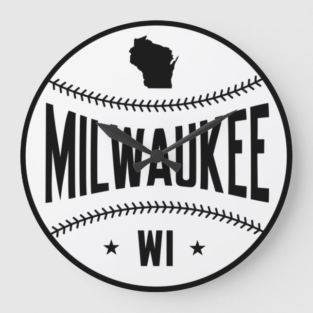 Milwaukee Baseball Clock Große Wanduhr (Vorderseite)