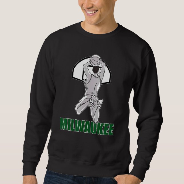 Milwaukee Basketball B-Ball City Wisconsin Staat - Sweatshirt (Vorderseite)