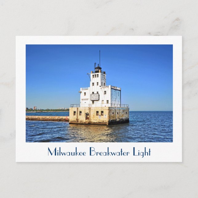 Milwaukee Breakwater Lighthouse Postkarte (Vorderseite)
