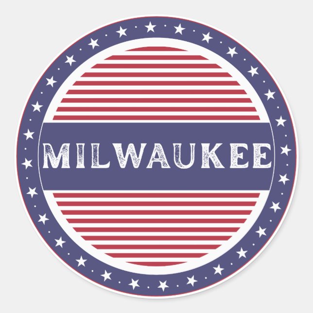 Milwaukee City Pride Emblem – American Identity Runder Aufkleber (Vorderseite)