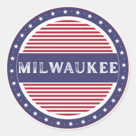 Milwaukee City Pride Emblem – Amerikanische Identi Runder Aufkleber