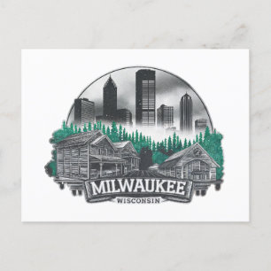 Milwaukee City Wisconsin USA Postkarte