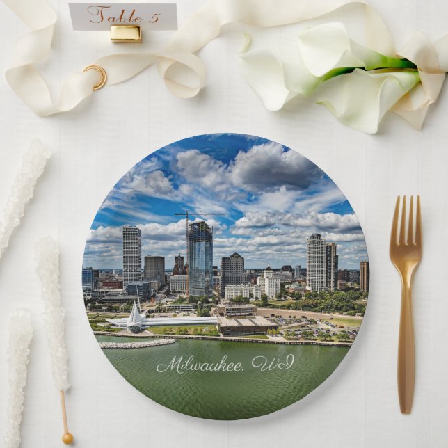 Milwaukee, Foto von Wisconsin City, Pappteller (Hochzeit)