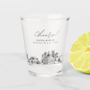 Milwaukee Gastgeschenk Hochzeit Personalisiert Che Schnapsglas