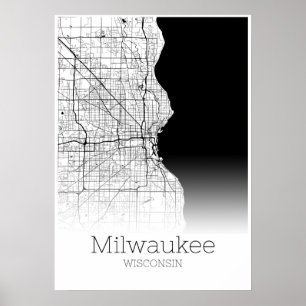 Milwaukee Karte - Wisconsin - City Map Poster